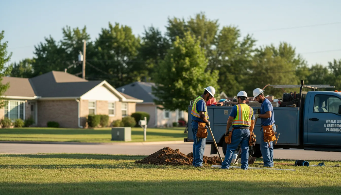 Residential water line and bathroom plumbing service in Lakewood, PA
